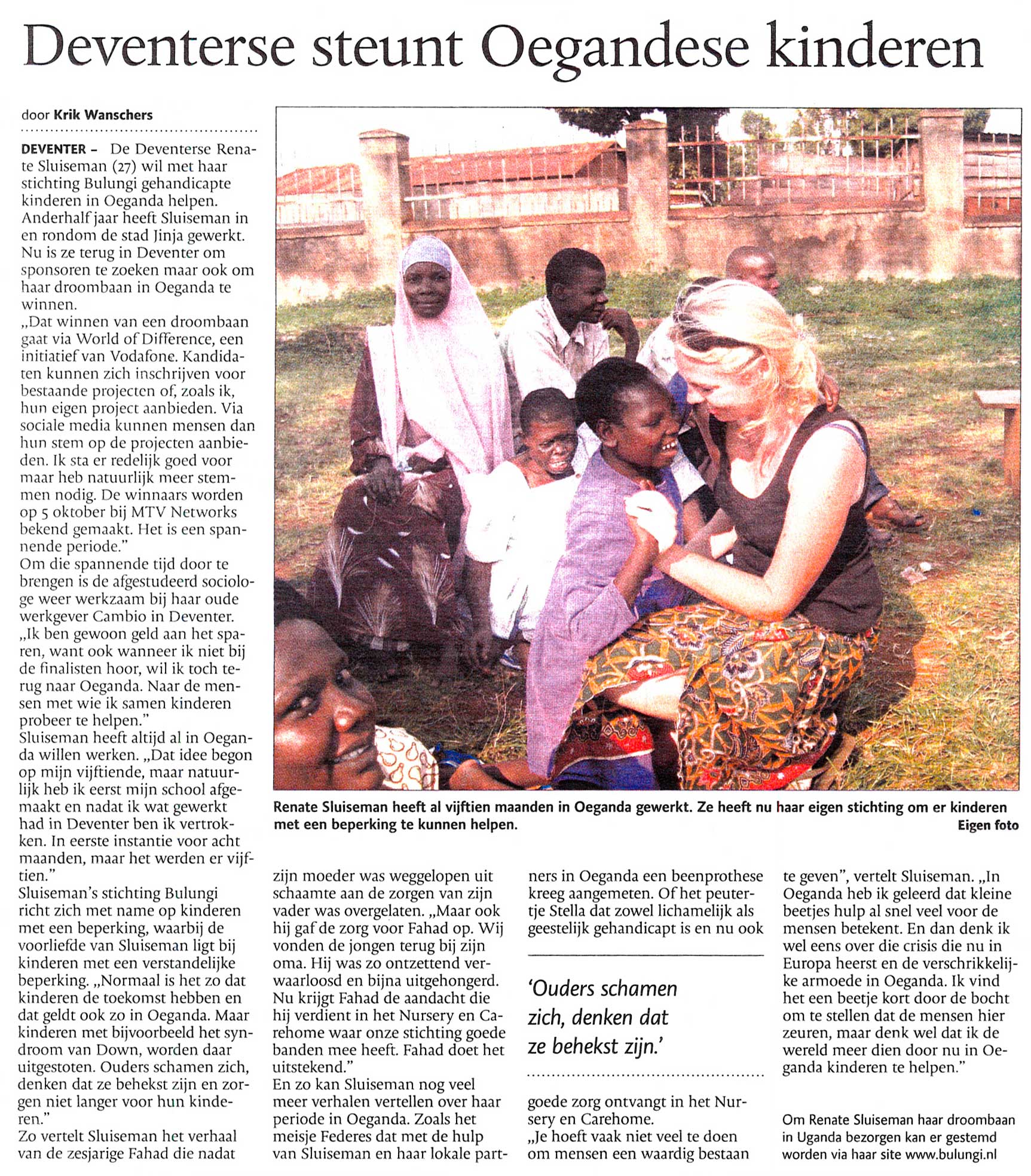 De Stentor 13 september 2011