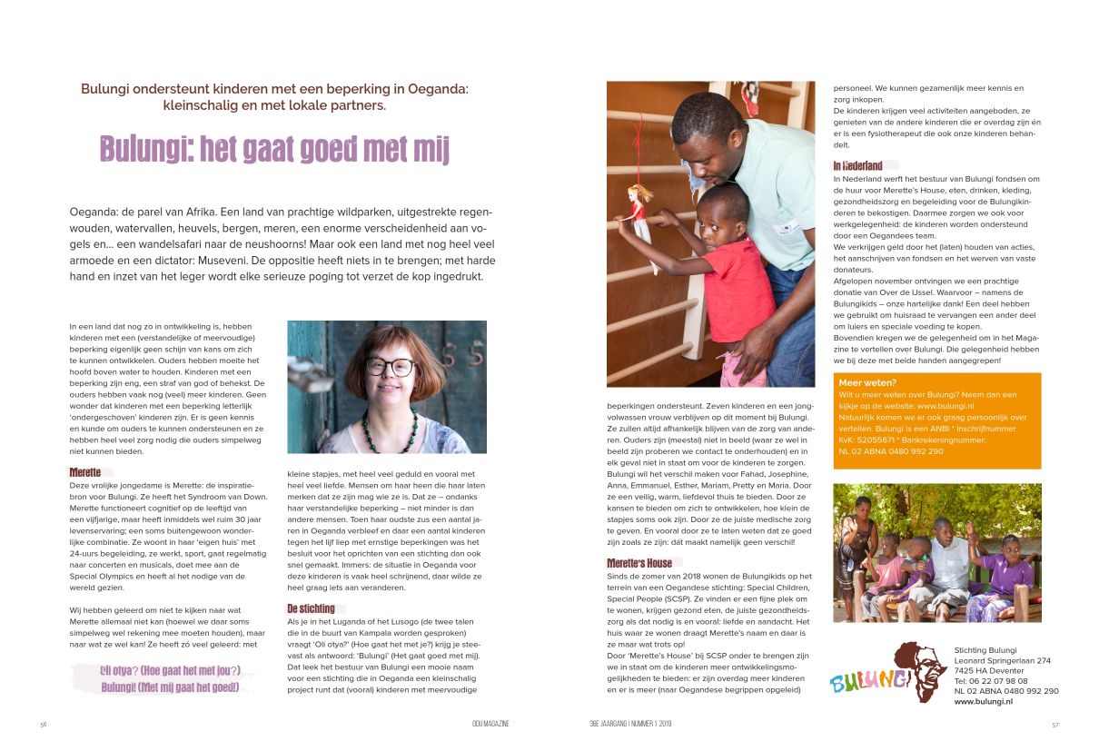 ﻿Bulungi in het magazine van Over de IJssel